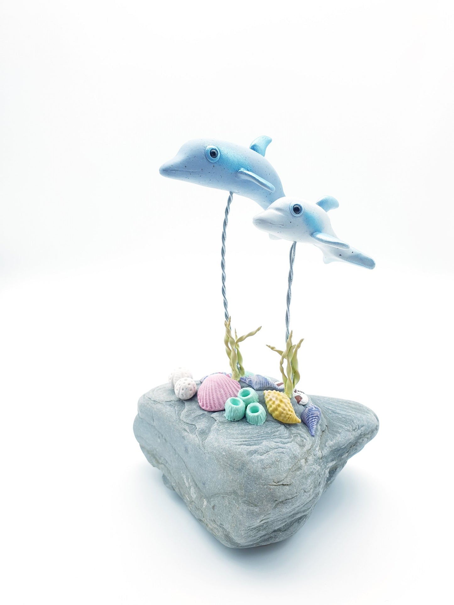 Dolphin mum & baby sculpture - Opal & Pearl